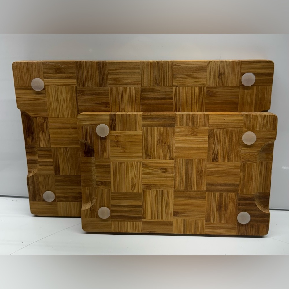 New Fibogolla Bamboo Cutting Boards Set of 2 - Picture 2 of 9